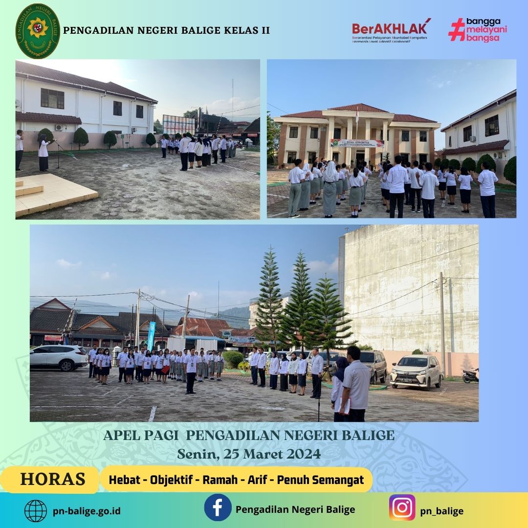 APEL PAGI PENGADILAN NEGERI BALIGE PADA HARI SENIN 25 MARET 2024